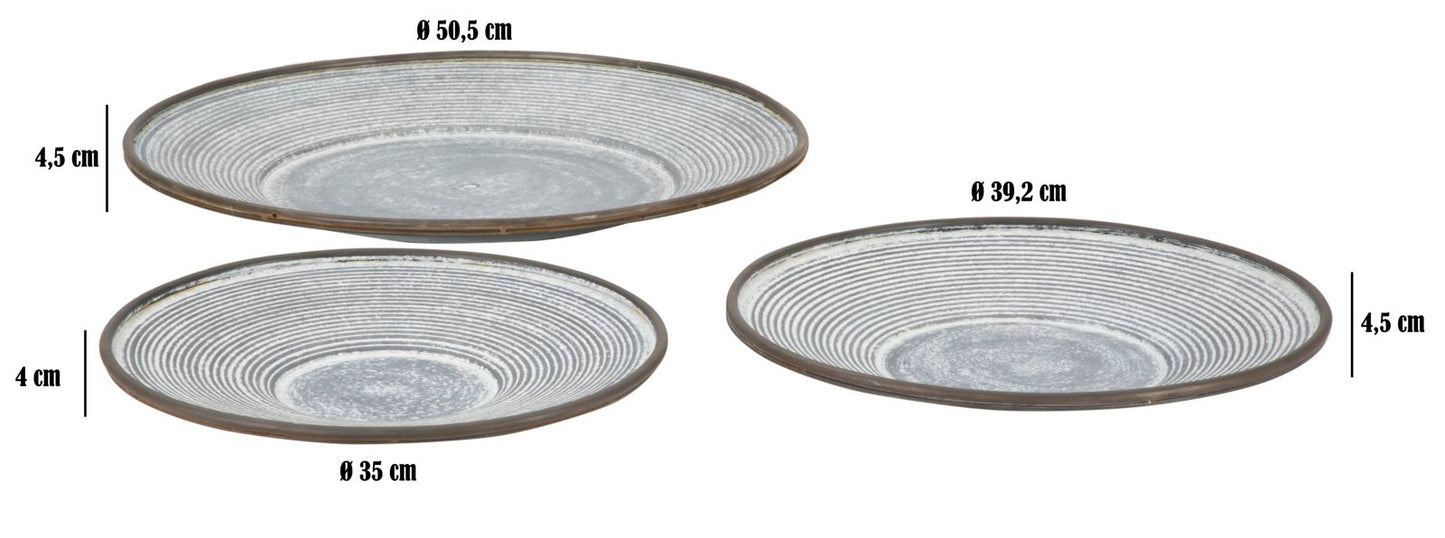 Set dekorativnih tanjura za slastice i čokoladu 3 kom cm ø 50,5x4,5- 39,2x4,5-35x4