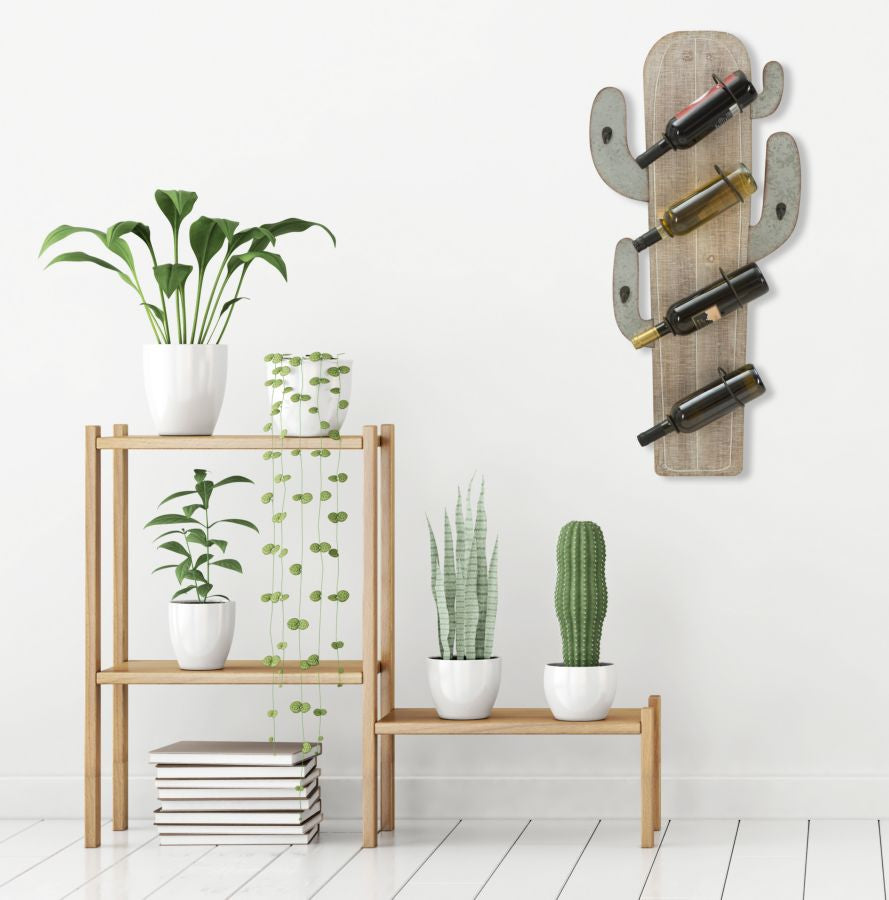 Zidna stalaža za vino cactus cm 46x12x96