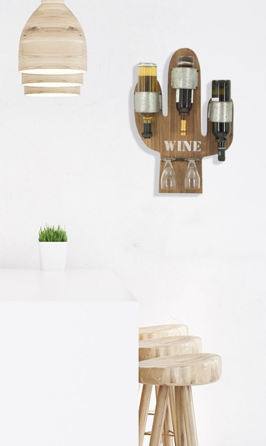 Zidna stalaža za vino cactus cm 40x9,5x58