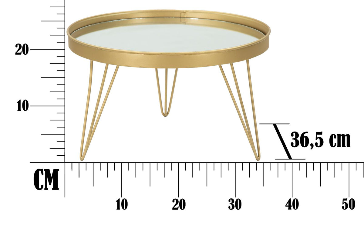 Dekor-metalna ladica glam gold-ogledalo cm ø 36,5x22