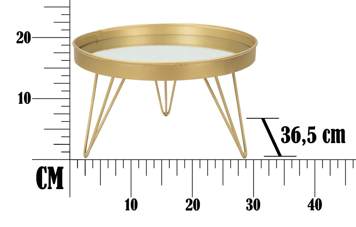 Dekor-metalna ladica za novčiće gold-ogledalo cm ø 31x18
