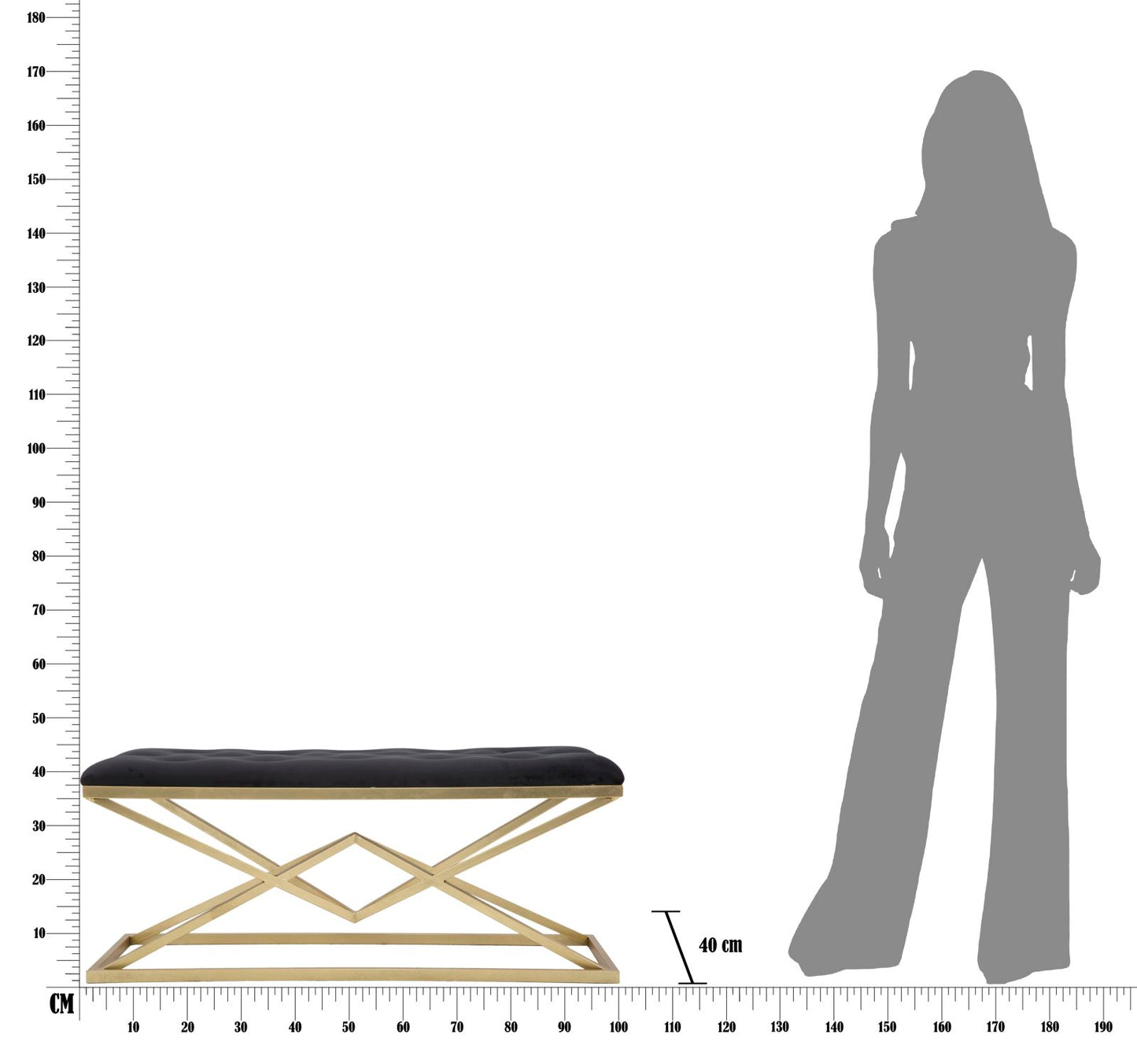Klupa MARGOT 45x100x40 cm