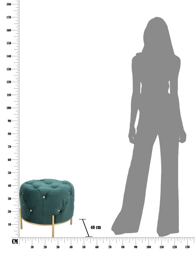 Tabure diamond glam green cm ø 45x40