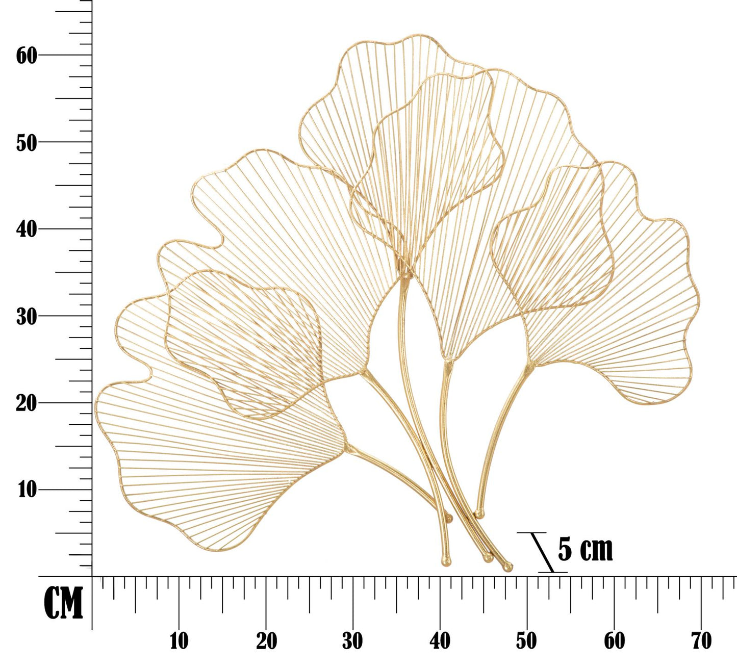 Metalni panel glam leaf cm 69x5x62