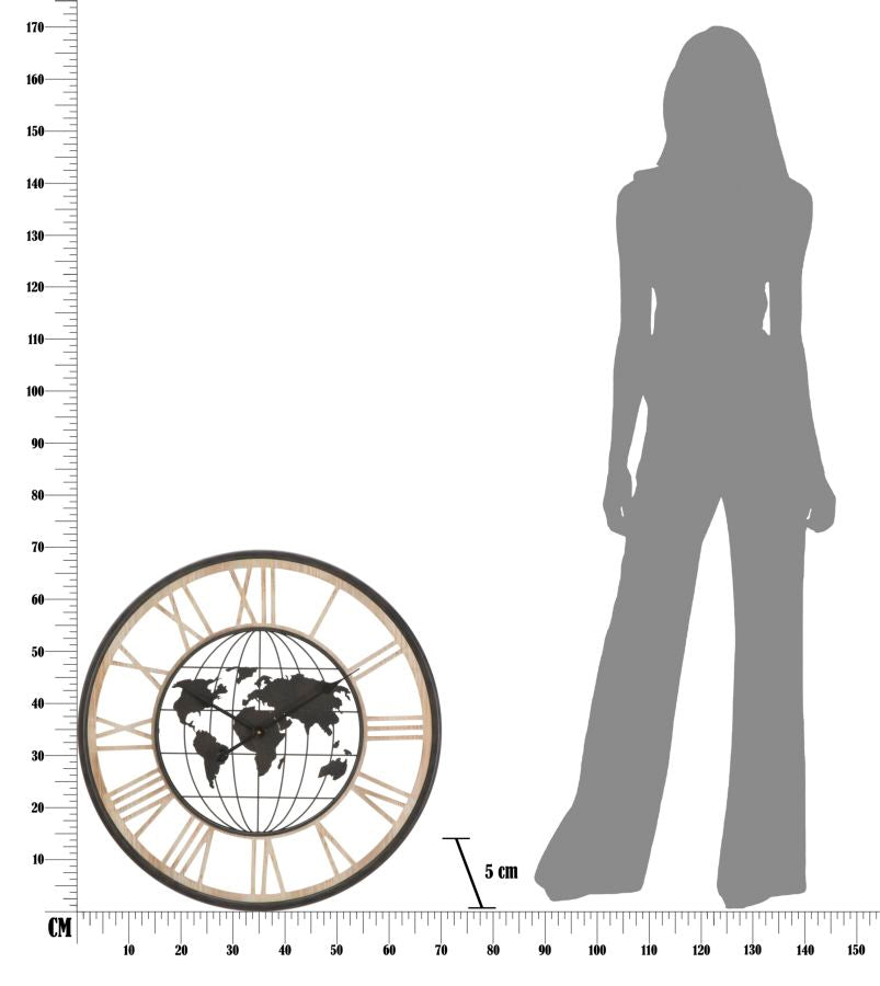 Zidni sat world dark cm ø 70x5