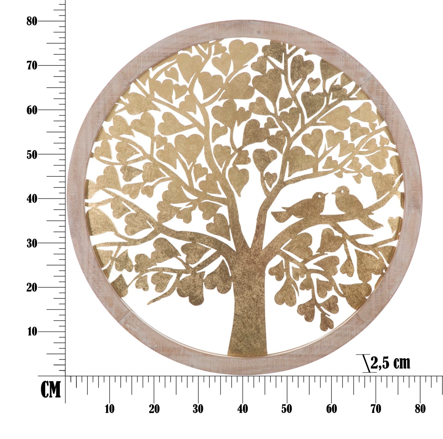 Zidna ploča gold tree rot. cm ø 80x2,5