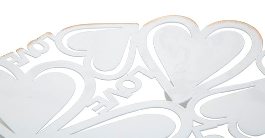 Poslužavnik heart metalni bijeli cm ø 29x4