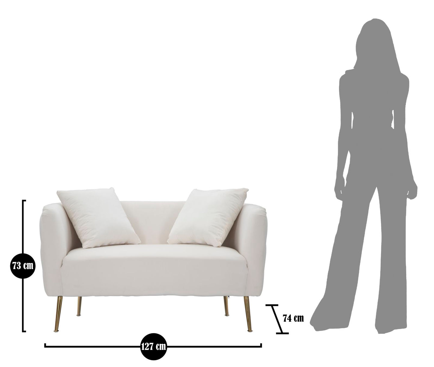 Sofa Bucarest crema cm 127x74x73