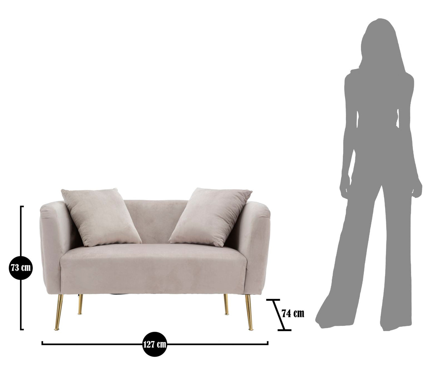 Sofa Bucarest siva cm 127x74x73
