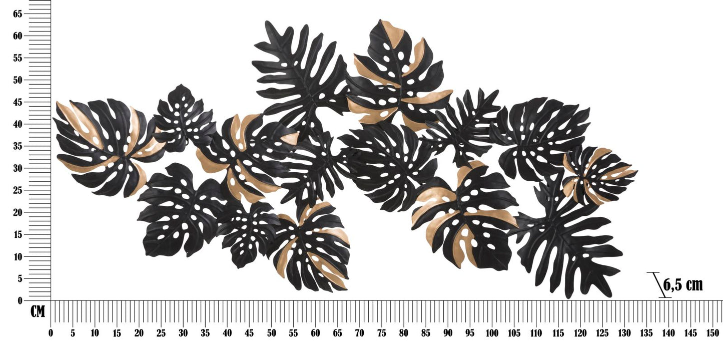 Metalni zidni panel dark leaf cm 133x6,5x63