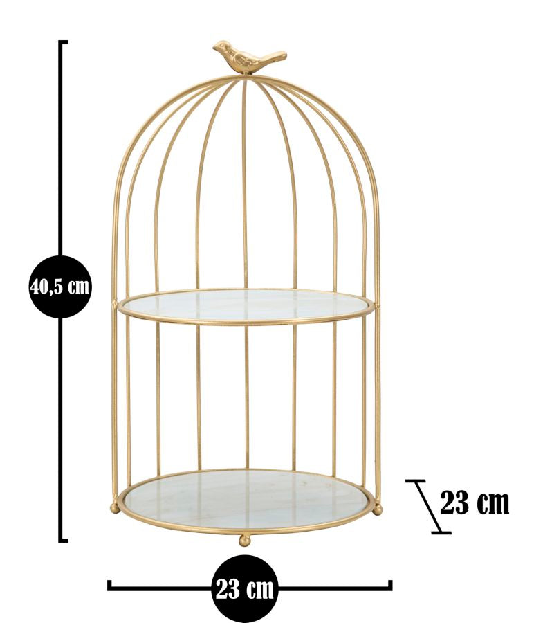 Poslužavnik od pozlaćenog metala na dvije razine ø 23x40,5