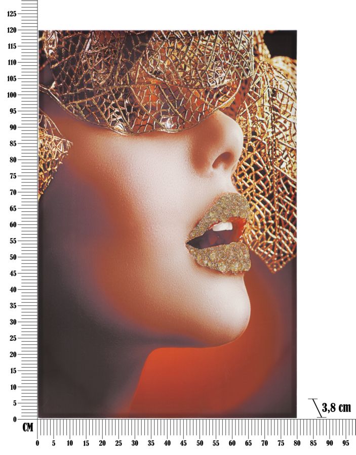 Slika žensko lice s listom cm 80x3,8x120