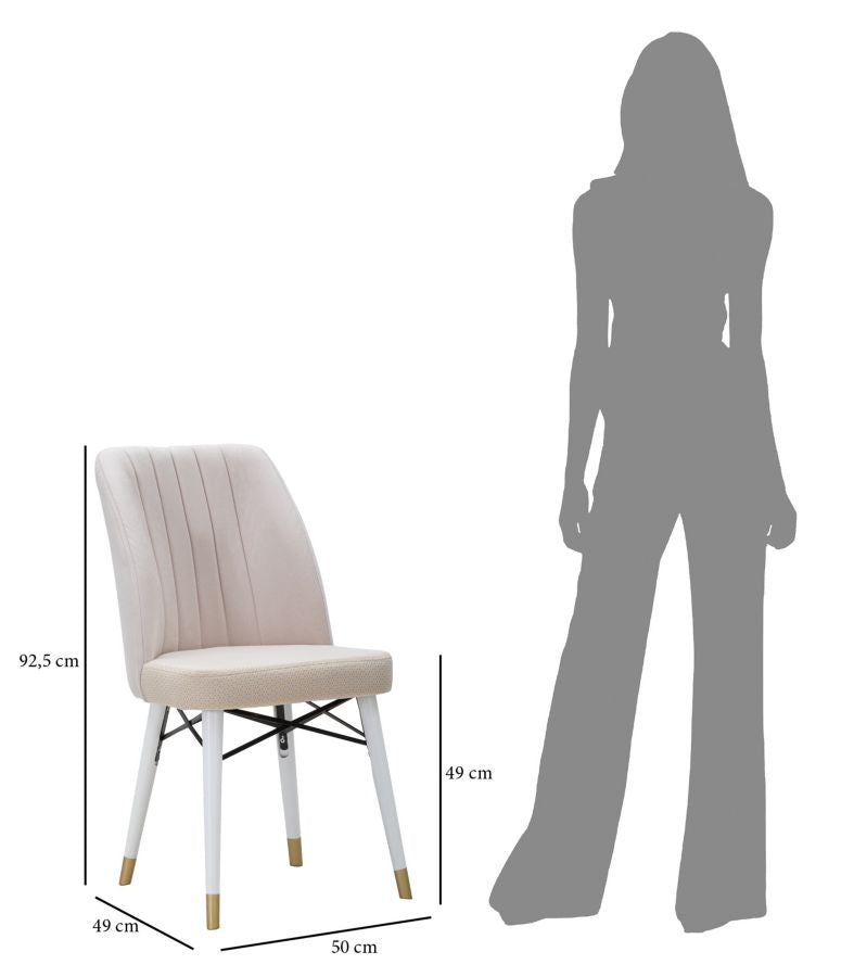 Garnitura stolica Bella krem 2 kom cm 50x49x92,5
