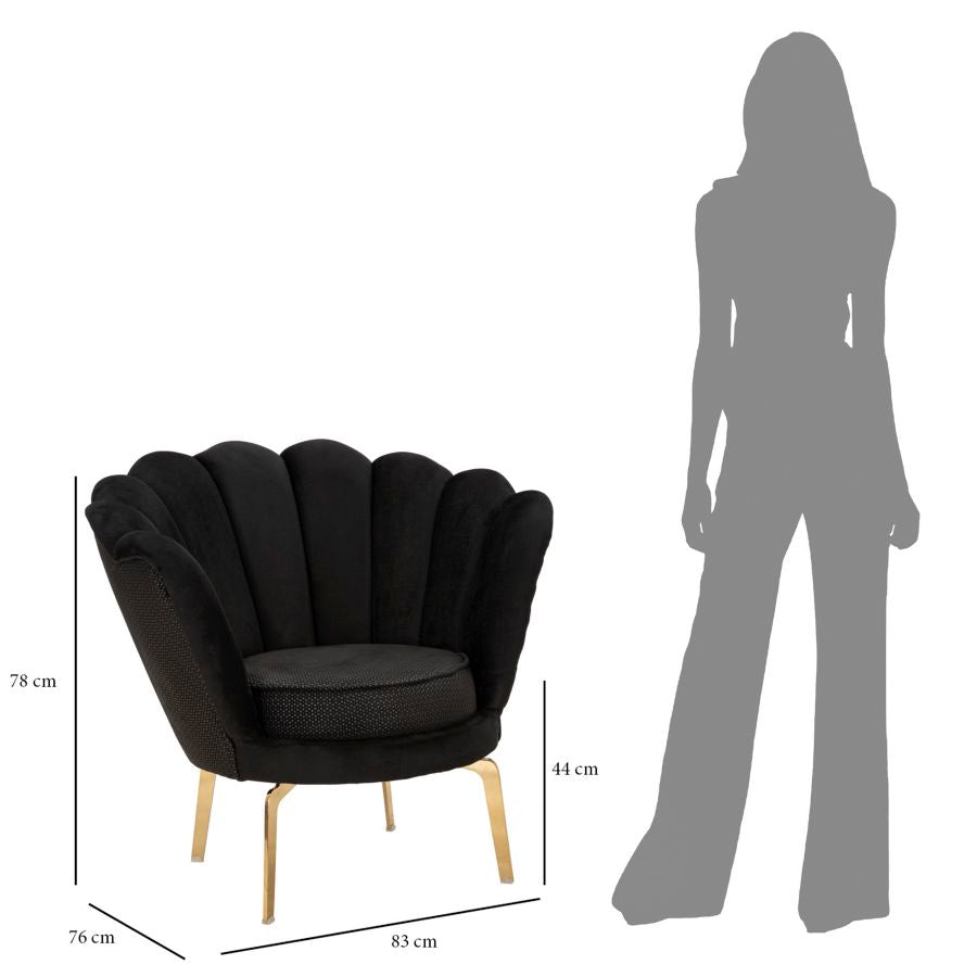 Fotelja Vienna plus black cm 83x76x78