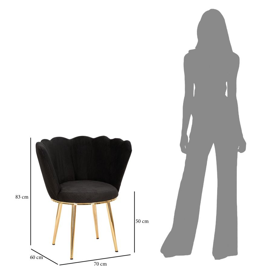 Fotelja Mindy crna cm 70x63x83