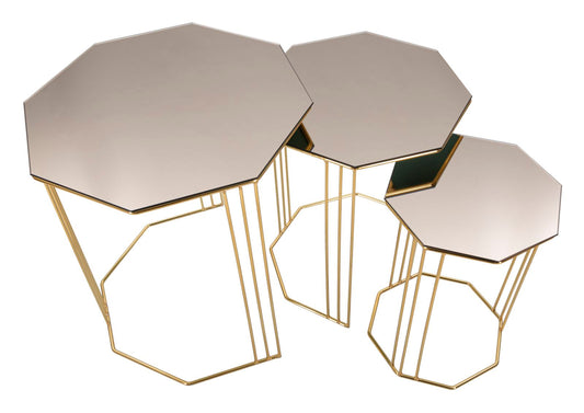 Set od 3 stolića za kavu Octagon 49,5x55, 39,5x50 i 29,5x45 cm