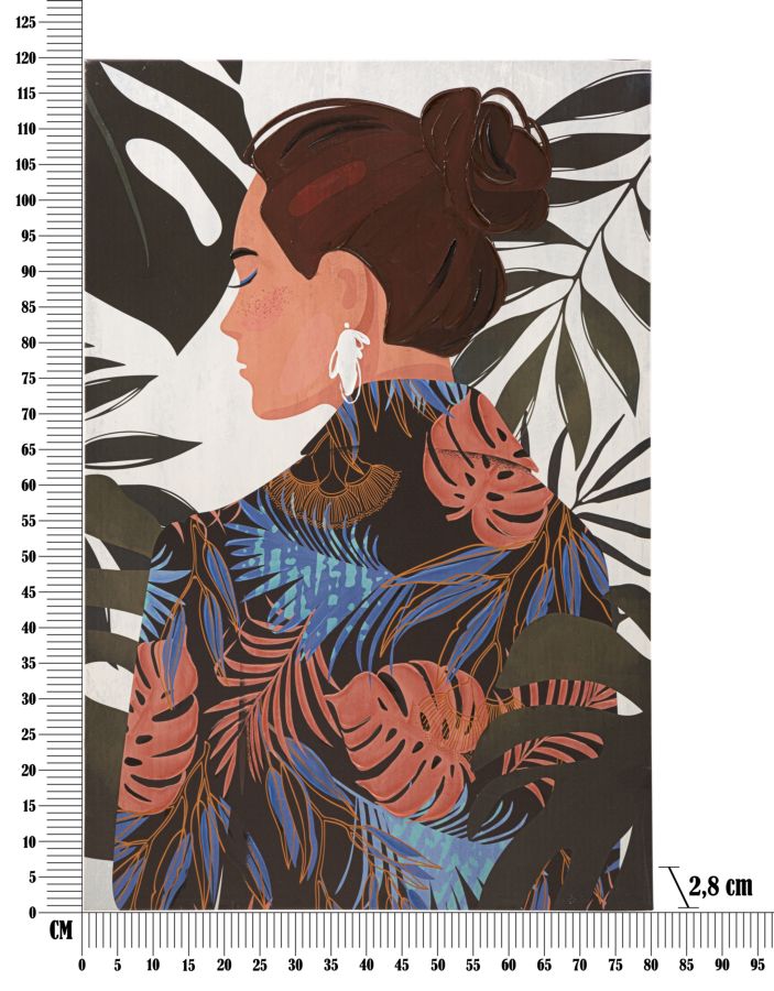 Zidna dekoracija Lady Jungle -b- 80x2,8x120 cm