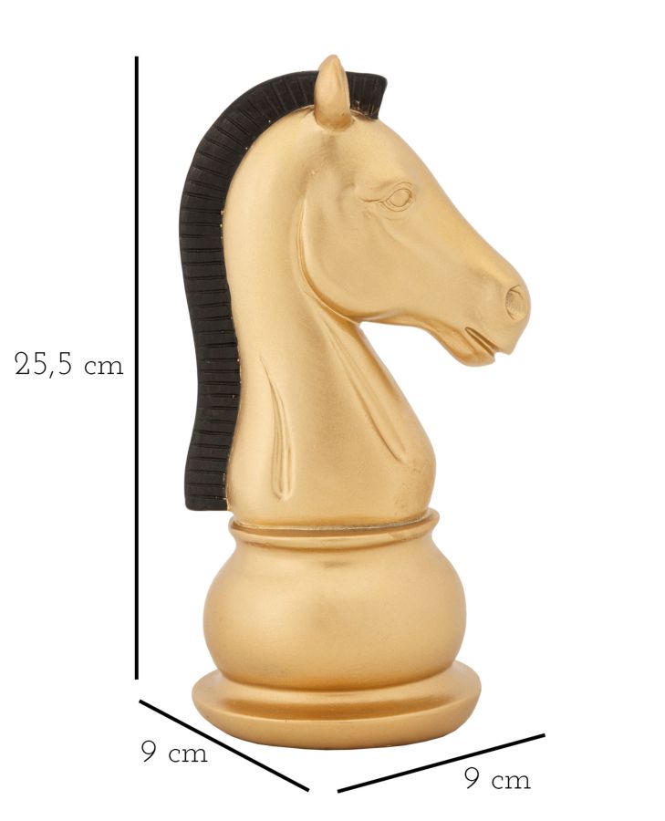 Dekoracija konj zlatno crni 10,5x8,5x19 cm