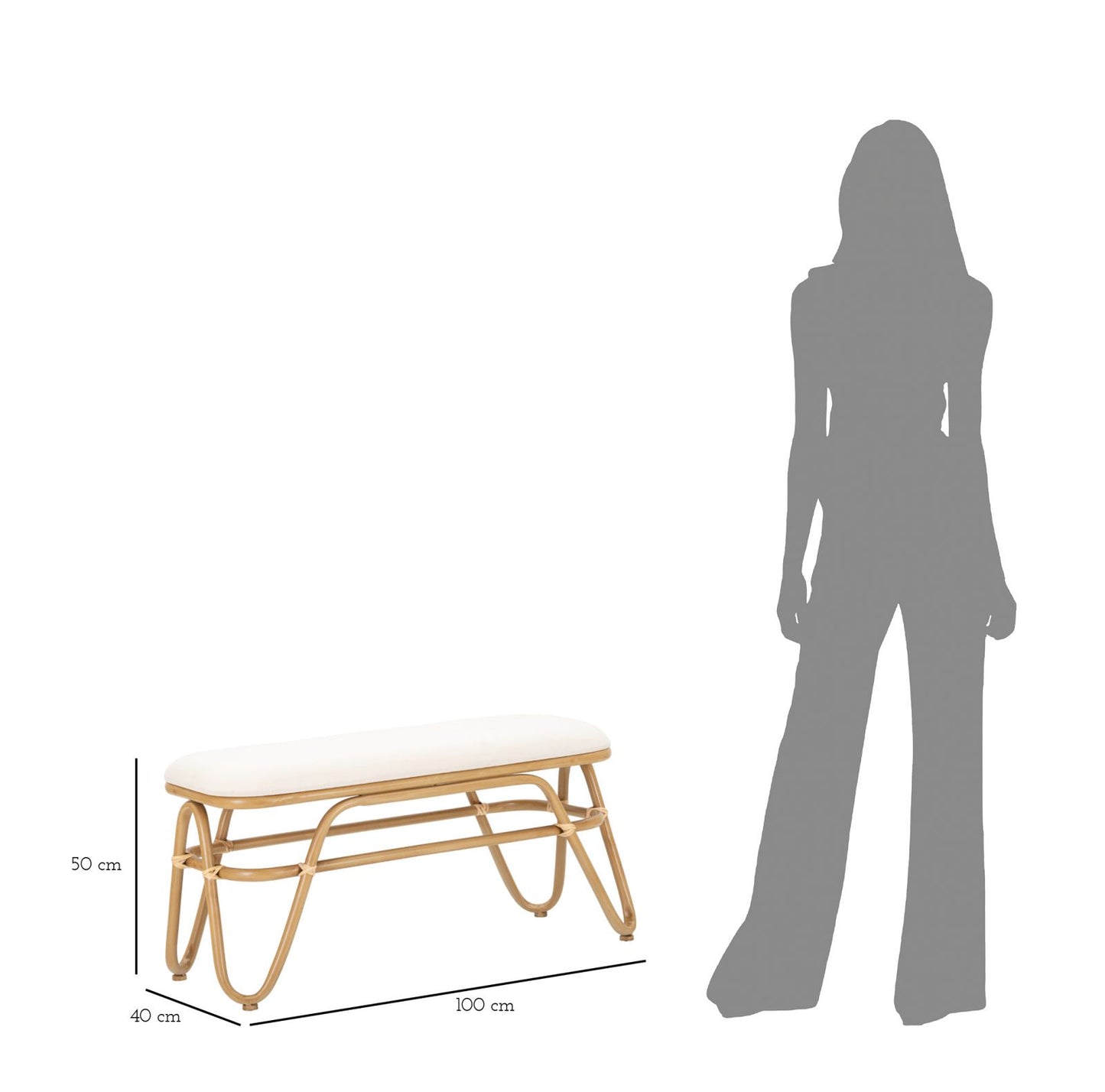 Klupa LIPANJ 50x100x40 cm