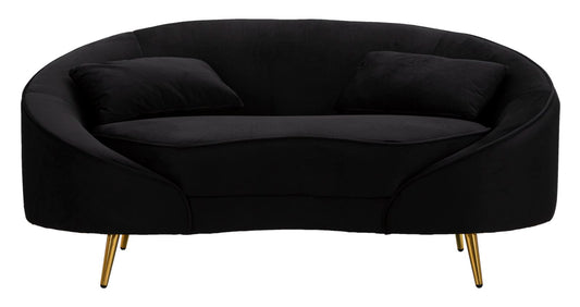 Kauč SOFA 2 SEATERS OSLO WITH CUSHIONS BLACK cm 148X84X68