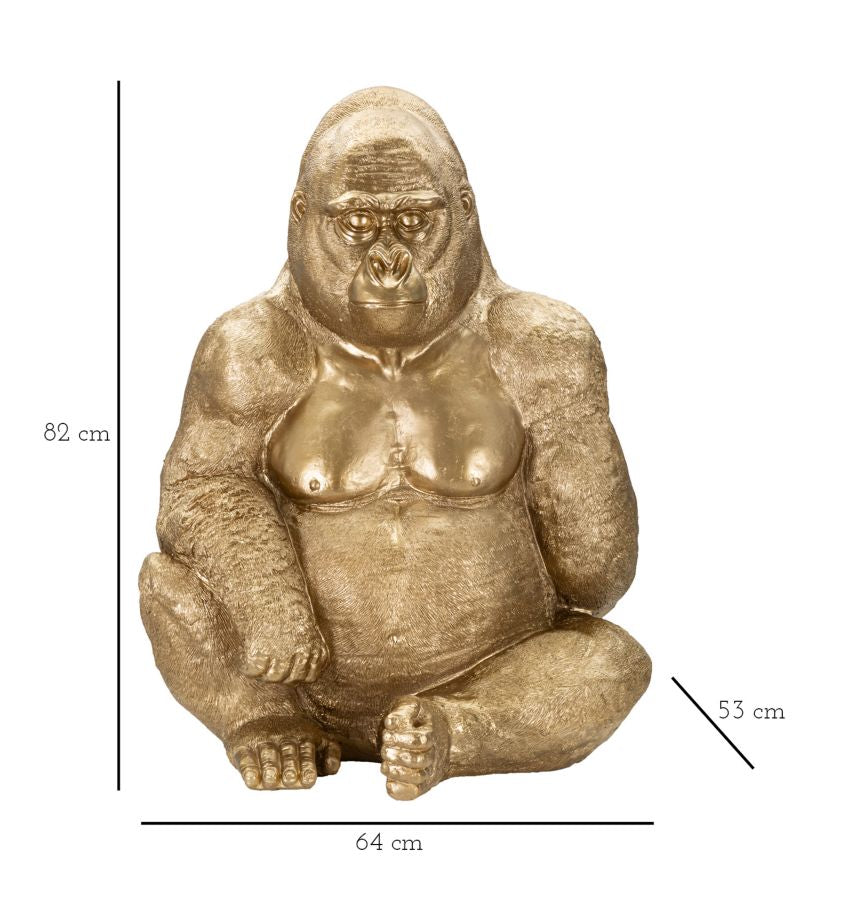 Dekoracija GOLD GORILLA cm 64X53X82
