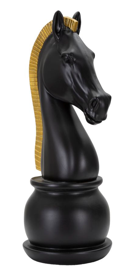 Dekoracija BLACK AND GOLD HORSE cm Ø 18,5X50