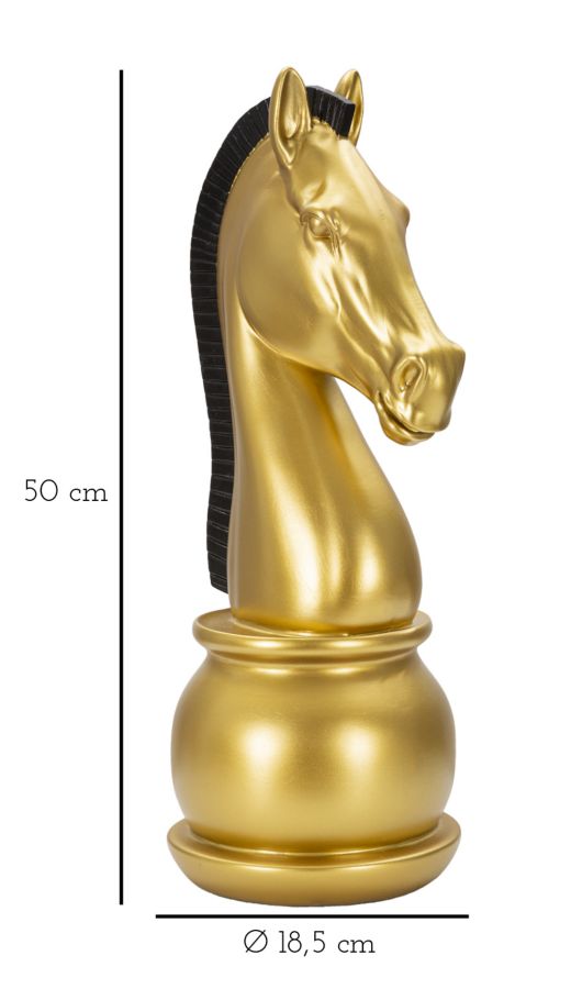 Dekoracija GOLD AND BLACK HORSE cm Ø 18,5X50