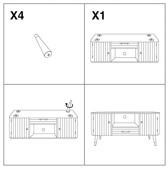 TV stalak PAIGE 60x117x40 cm