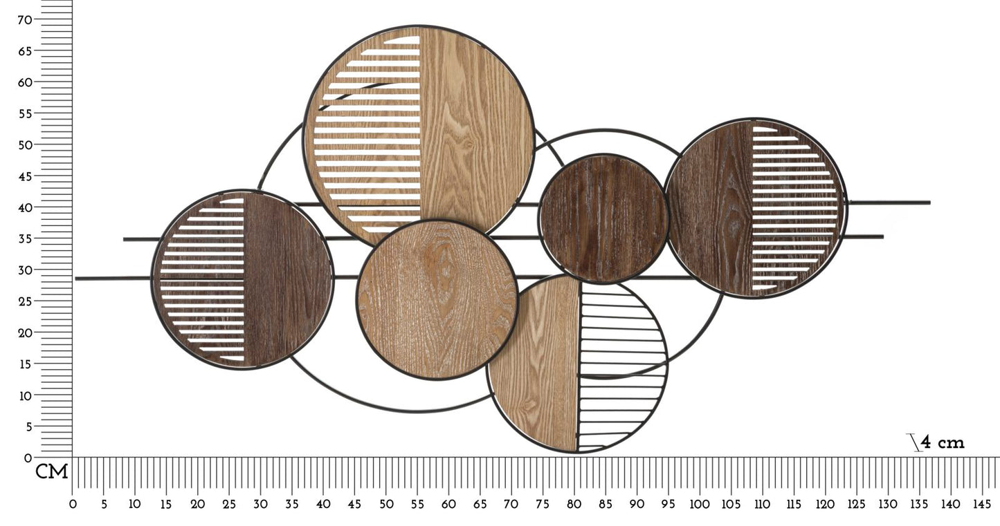 Zidna dekoracija WOODY 134x4x69,2 cm