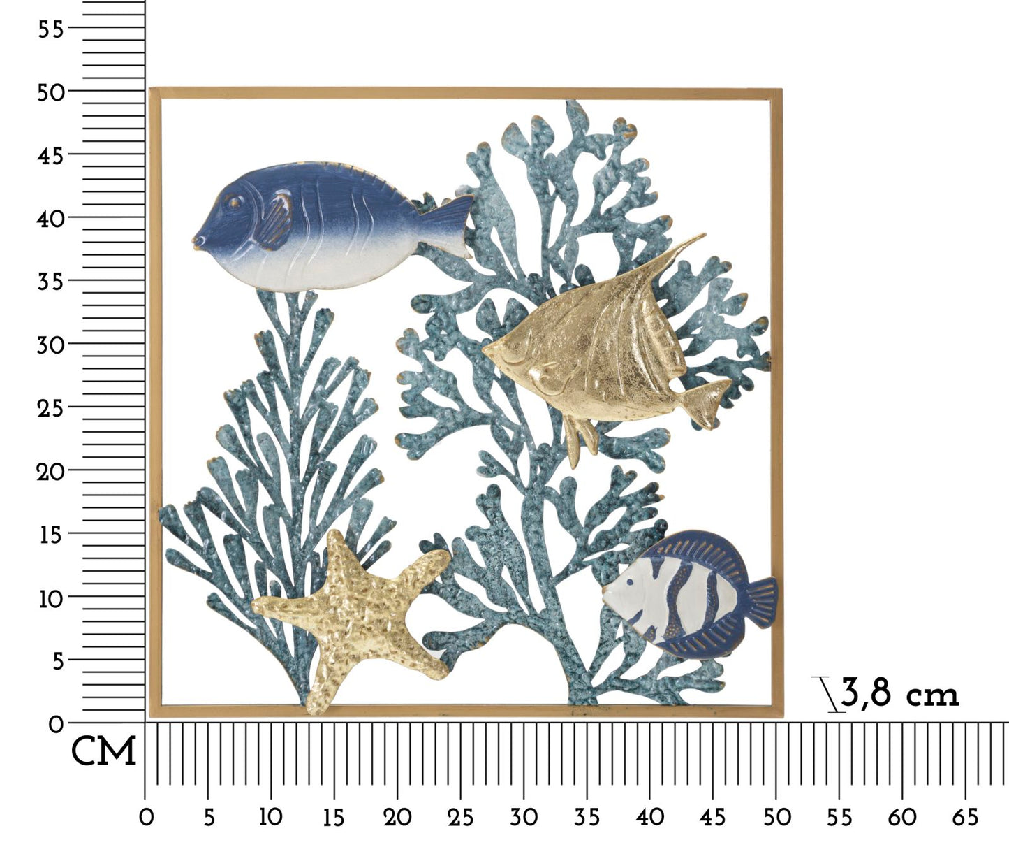 Zidna dekoracija FISH 50,2x3,8x50,2 cm