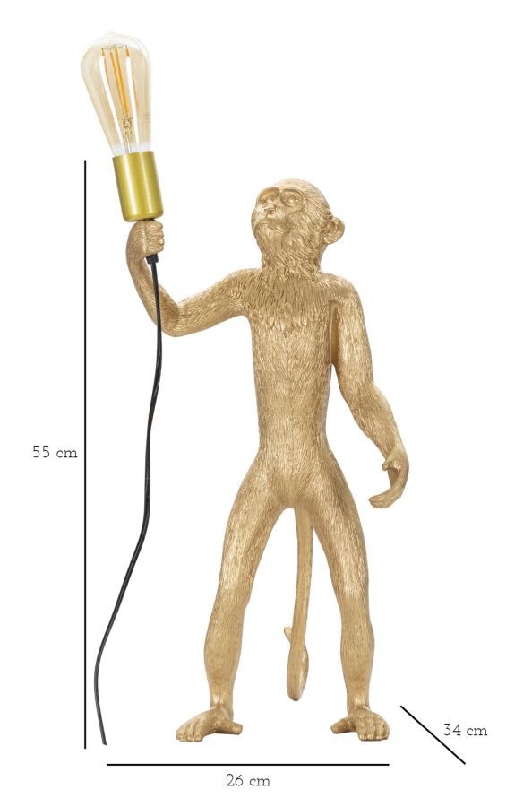 Svjetiljka stolna MONKEY GOLD Ø 26x34x55 cm