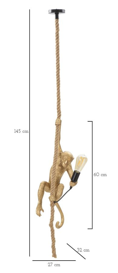 Svjetiljka stropna MONKEY GOLD Ø 27x32x60 cm