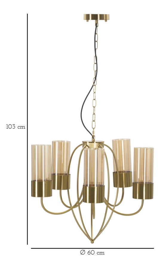 Svjetiljka stropna VERSAILLES 5 LIGHTS Ø 80x103 cm