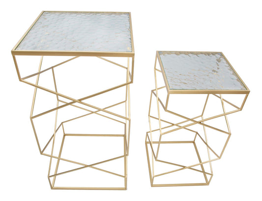 Stolić GLASSY COPPIA 50X50X100-40X40X80 cm