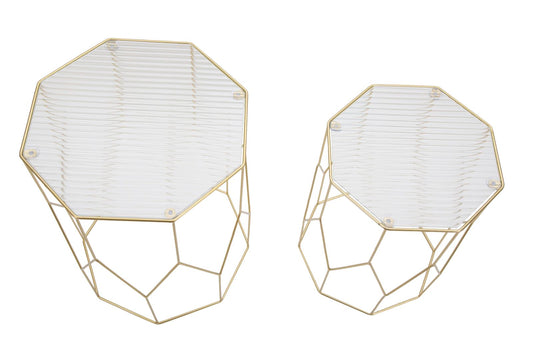 Stolić NEW GLASS set 2 kom A Ø 37X47-31X42 cm