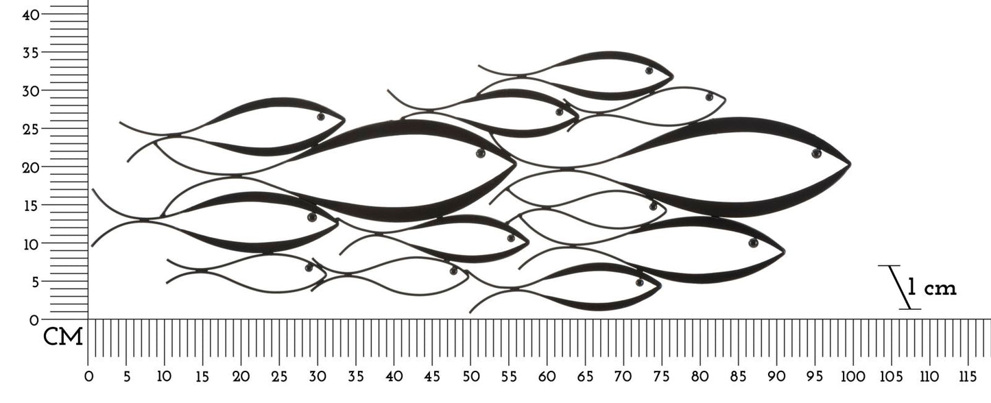 Zidna dekoracija FISHY 100X1X35 cm