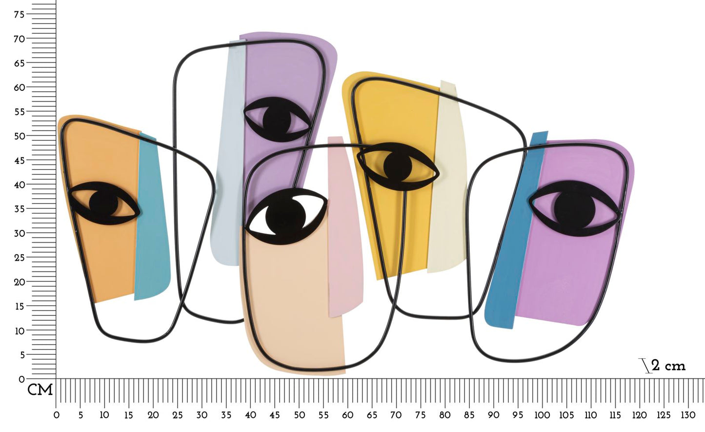 Zidna dekoracija EYES -A- 120X2X72 cm