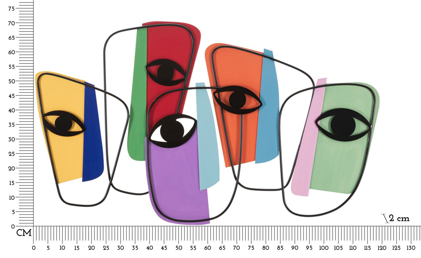 Zidna dekoracija EYES -B- 120X2X72 cm
