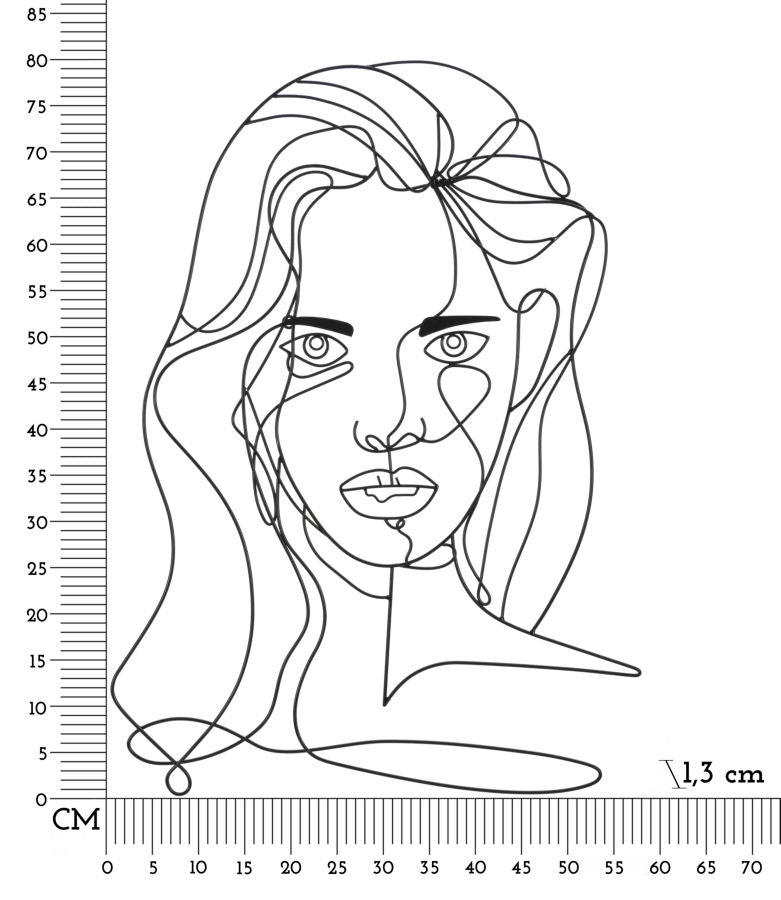 Zidna dekoracija FACE 57,5X1,3X80 cm