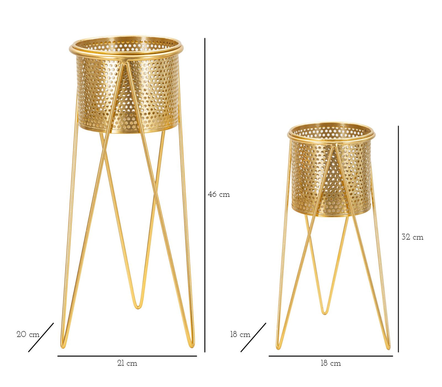 Stalak za cvijeće GLAT set 2 kom 21X20X46-18X18X32 cm