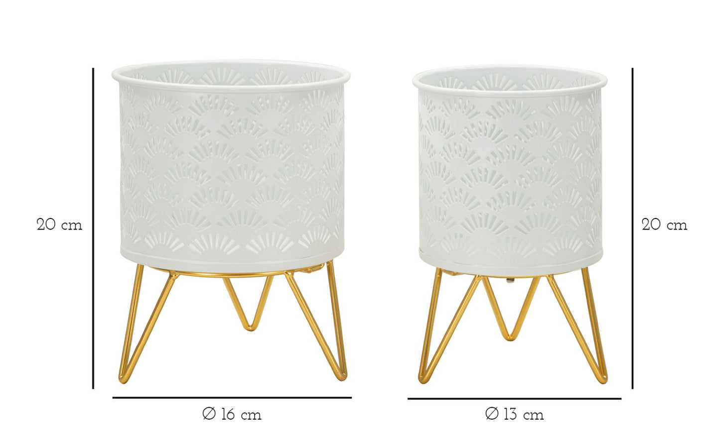 Stalak za cvijeće CARLY set 2 kom Ø 16X20-13X20 cm