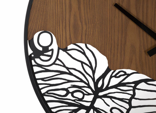 Zidni sat WOOD/LEAF Ø 60X2 cm