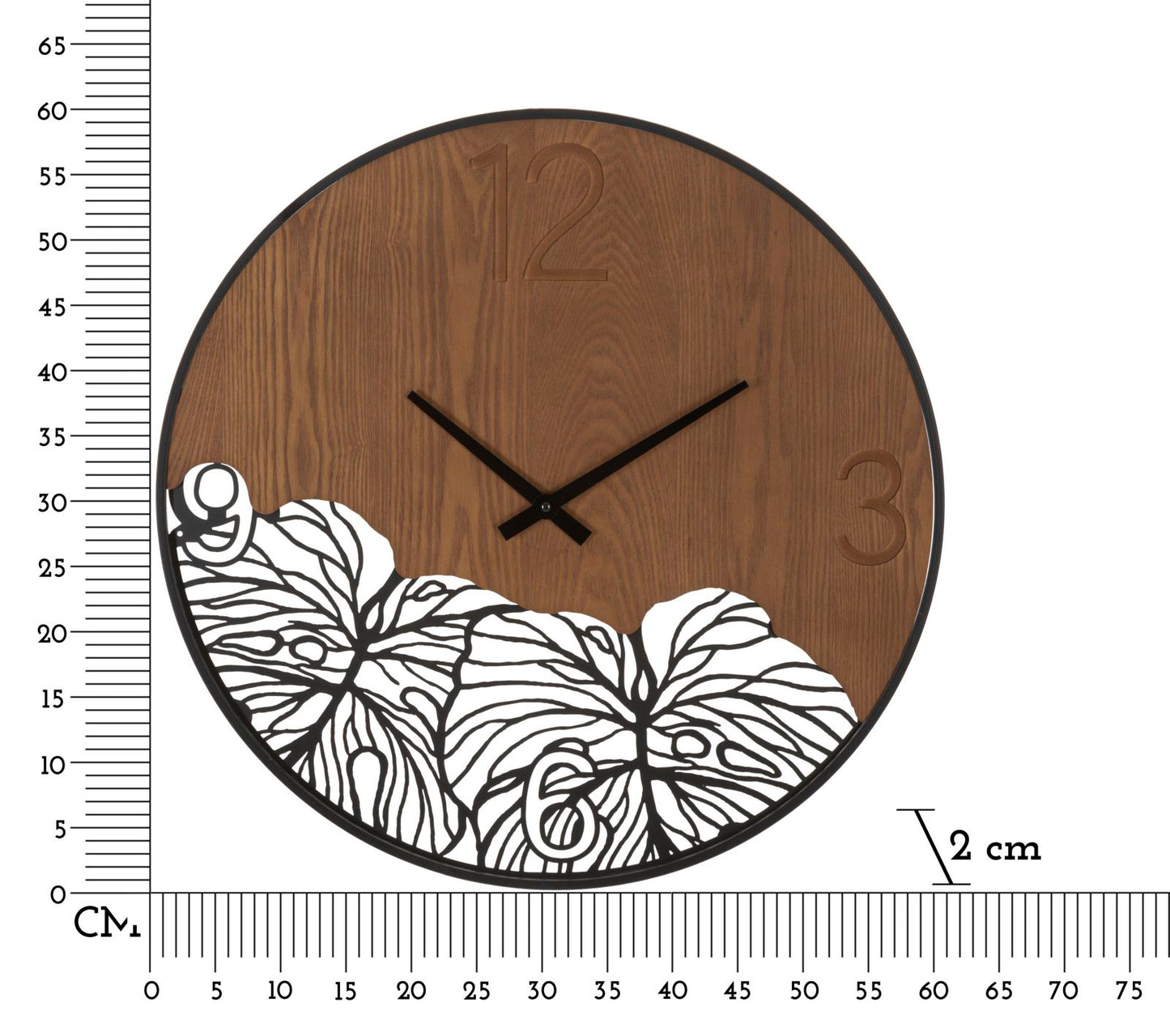 Zidni sat WOOD/LEAF Ø 60X2 cm