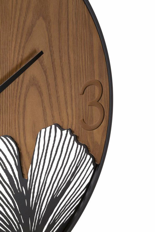 Zidni sat SUPER WOOD/LEAF Ø 60X2 cm