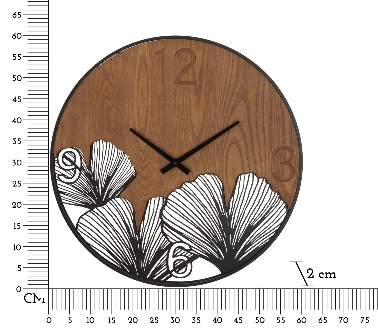 Zidni sat SUPER WOOD/LEAF Ø 60X2 cm