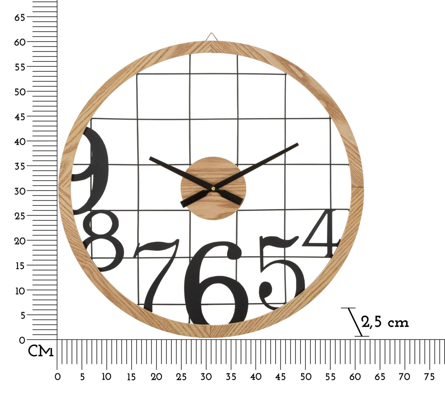 Zidni sat NUMBERS Ø 60X2,5 cm