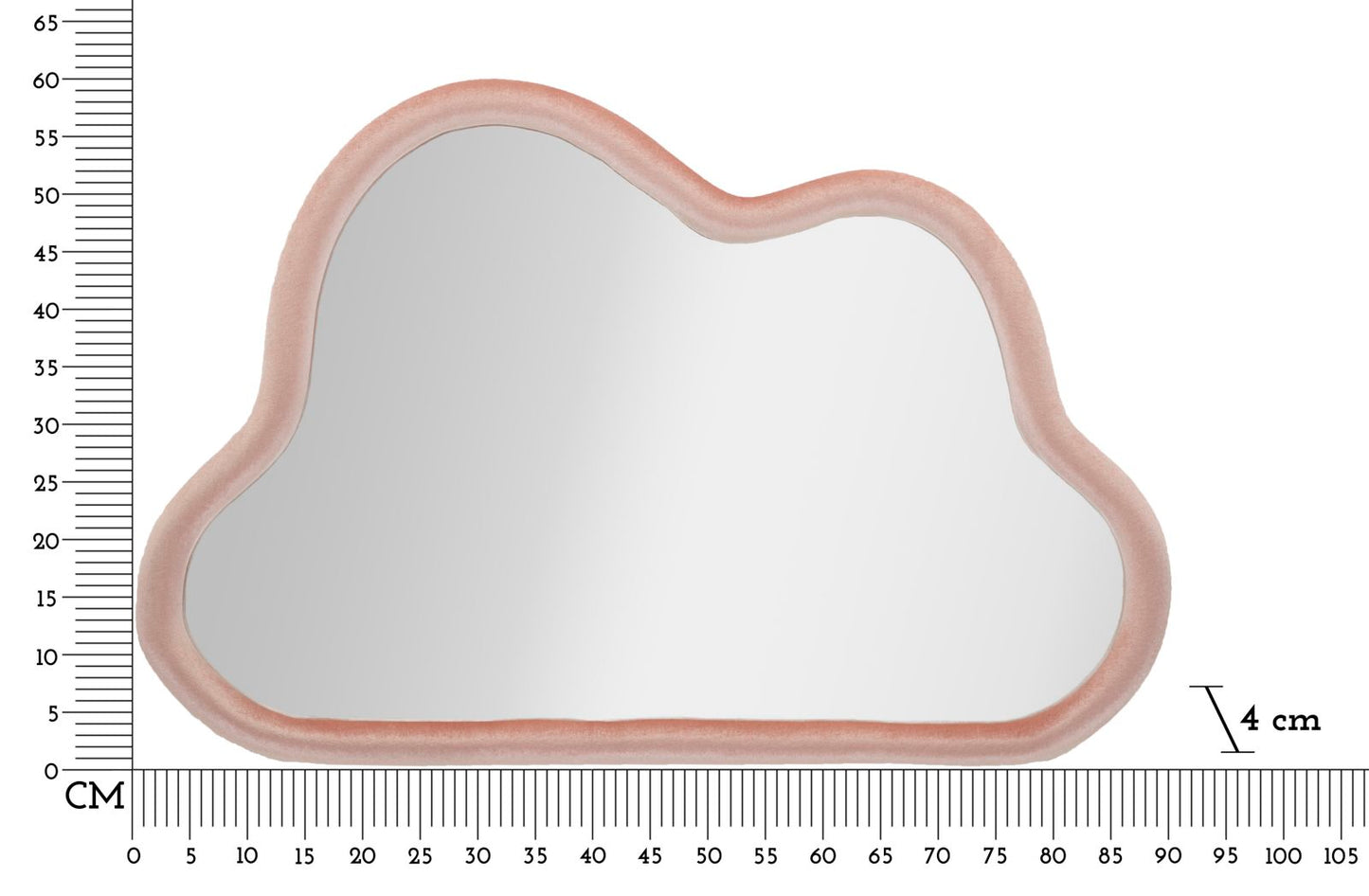 Zidno ogledalo CLOUD PINK VELVET 90X4X60 cm