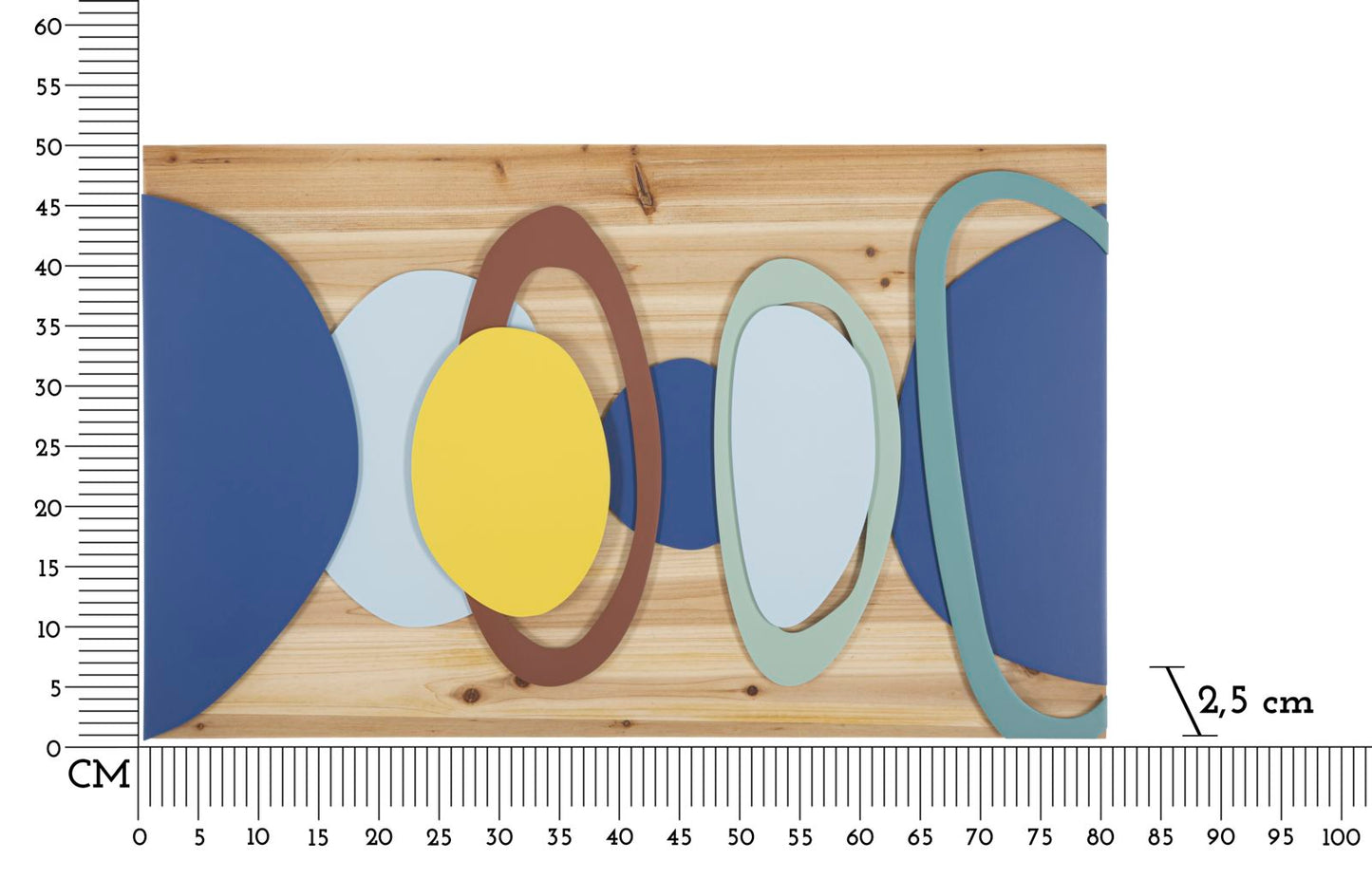 Zidna dekoracija WOOD COLOR 80X2,5X50 cm