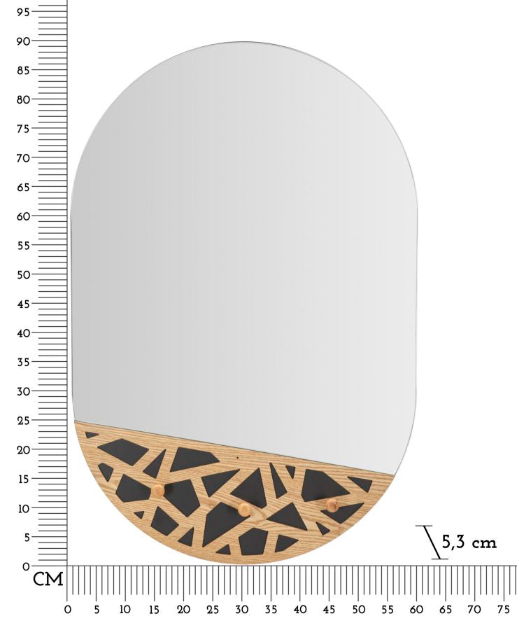Zidno ogledalo ANNABELLA 90x60,5x5,3 cm