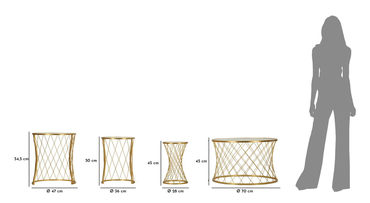 Stolić za kavu+završni stol MARLEY ø 70x45-47x54,5-36x50-28x45 cm